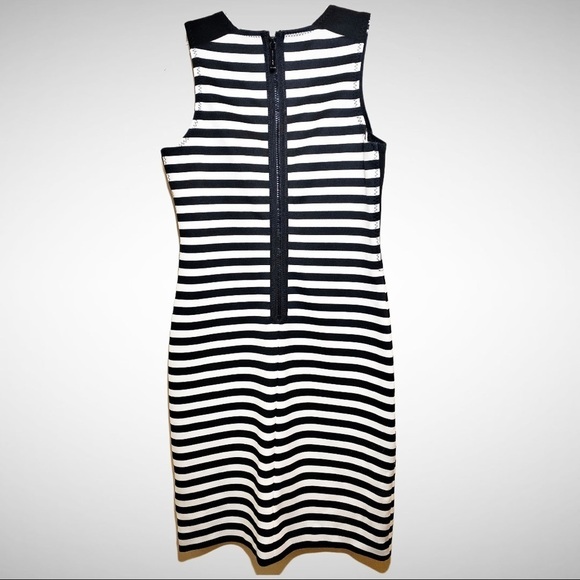 MICHAEL MICHAEL KORS Black & White Stripe Bodycon Sheath Dress, Size 2 - Picture 3 of 10